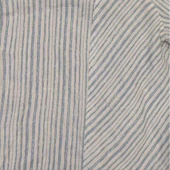 J.Jill Love 100% Linen Womens White and Blue Striped Button Shirt Lightweight M - Picture 3 of 8